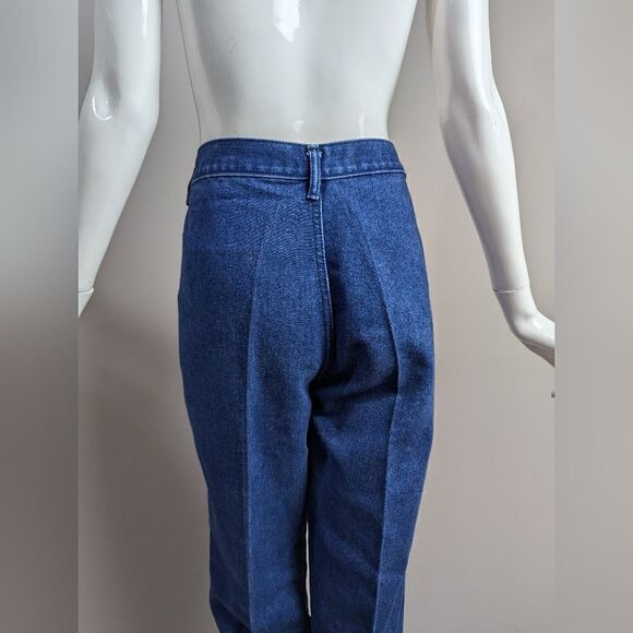 High waisted vintage denim, dark wash jeans mom jeans, 70s 80s - Picture 7 of 7